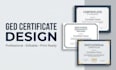 design a professional ged certificate and educational document template