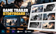 game trailer storyboard, cinematic cutscenes, interactive ads, previsualization