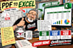 convert PDF to excel and clean spreadsheet data