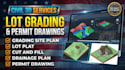 do lot grading plan, cut and fill, drainage, permit drawings in civil 3d