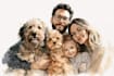make watercolor family portrait