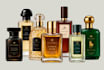 create luxury perfume packaging, logo, cosmetic label with custom label