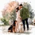 create a hand painted watercolor couple portrait keepsake