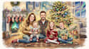 llustrate magical christmas scenes, characters
