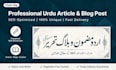 write professional urdu article and blog post