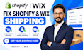 fix shopify wix shipping issue checkout error shipping rate zone carrier setup