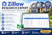 do zillow property research and real estate data entry