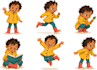 design a character model sheet with turnaround and expressions