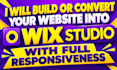 convert website to wix studio build responsive wix studio website