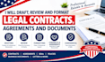 draft review and format legal contracts agreements and documents