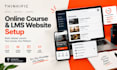 build thinkific website, online course setup, course upload, landing page lms