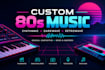 compose 80s song for your project in coldwave, synthwave, retrowave, darkwave