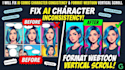fix ai comic character consistency and format webtoon vertical scroll