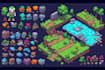 custom pixel art sprites and tilesets for your game