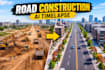 create timelapse ai video of realistic road construction