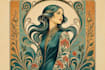 create illustrations in art nouveau style