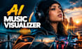 create cinematic ai music visualizer beat synced music video visuals 4k HD