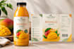 design juice label, bottle label and beverage packaging design