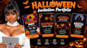 create editable halloween and christmas canva invitations