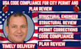 do code compliance, permit drawing, city permit and plan review