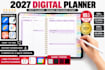 design responsive hyperlinked planner, etsy digital planner, digital planner