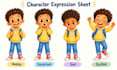 create a childrens book character turnaround sheet