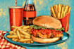food pop art illustrations