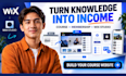 create wix online course website, wix membership setup and wix studio design