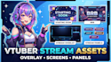 design custom vtuber stream assets overlay and stream screens live2d vtuber anim