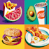 food pop art illustrations