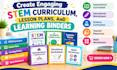 create engaging stem curriculum, lesson plans, learning binders and worksheets