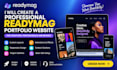 create a modern readymag portfolio website for creative professionals and brands