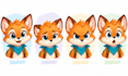 create a cute animal character turnaround sheet