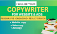 be your copywriter for website and ads