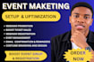 setup and promote event, eventbrite to get attendees