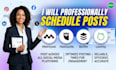 professionally schedule posts using metricool, hootsuite, buffer, or loom