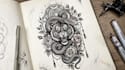 create an awesome tattoo design as a tattoo artist