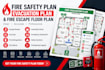 create professional fire safety plan, evacuation plan and fire escape floor plan