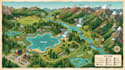 design illustrated hiking map, trail map, outdoor map, nature and recreation map