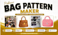 create digital bag sewing patterns, handbag tote bag tech pack