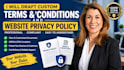 draft custom terms and conditions and website privacy policy