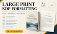 do book formatting for your large print paperback for amazon KDP