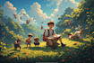 children book illustrations and children book cover