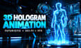 create futuristic 3d hologram animation and sci fi vfx