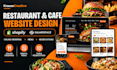 design shopify squarespace restaurant cafe food website