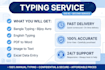 do fast bangla and english typing and data entry work