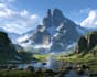 create stunning fantasy landscape, background illustration