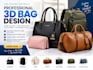design a professional 3d bag design mockup and packaging design