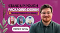 design custom stand up pouch packaging and flexible bag label