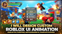 design custom roblox ui animation, roblox gui, roblox scripter, battleground ui